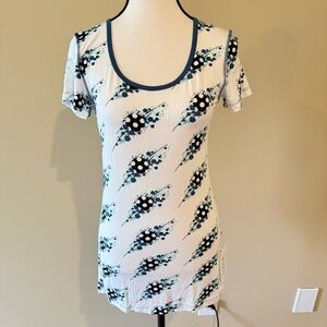 Kickee Pants Tee Shirt in Natural Soccer Splash Print, Short Sleeve Women's, SzS